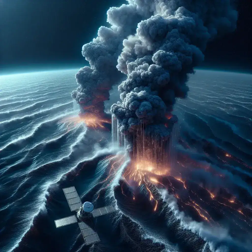 Satélites captam imagens inéditas de erupções submarinas no Pacífico